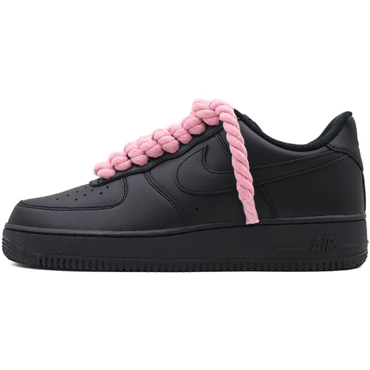 Nike Nike Air Force 1 Abrasion Resistant Abrasion Resistant Low top Skateboard Shoes Unisex Black Pink