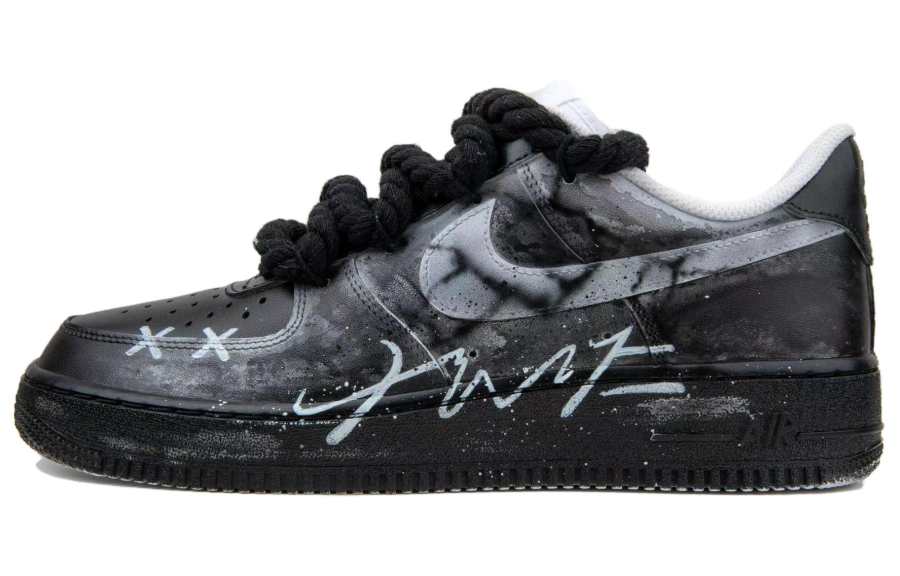 Nike Nike Air Force 1 Black Humor, Casual Low top Skateboard Shoes Men's Black White