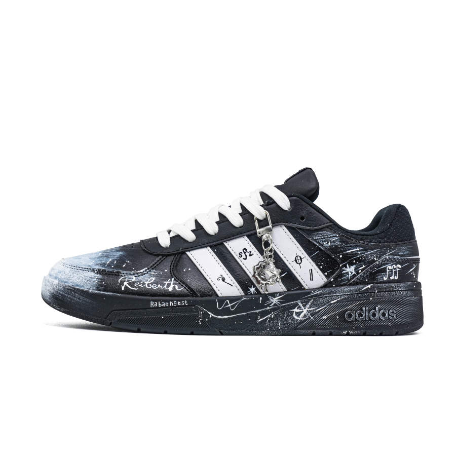 Adidas Neo Courtbeat Dark Cosmos Trace Cushioning Low top Skateboard Shoes Unisex Black White