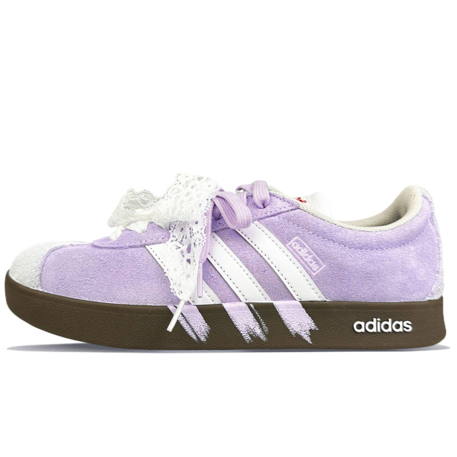Adidas Neo VL Court Lifestyle Slip Resistant Cushioning Abrasion Resistant Low top Skateboard Shoes Unisex Light Purple