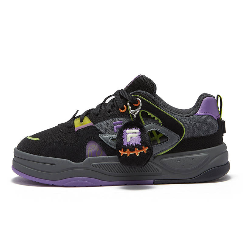 FILA FUSION BANK II Abrasion Resistant Low top Skateboard Shoes Women's Black Purple