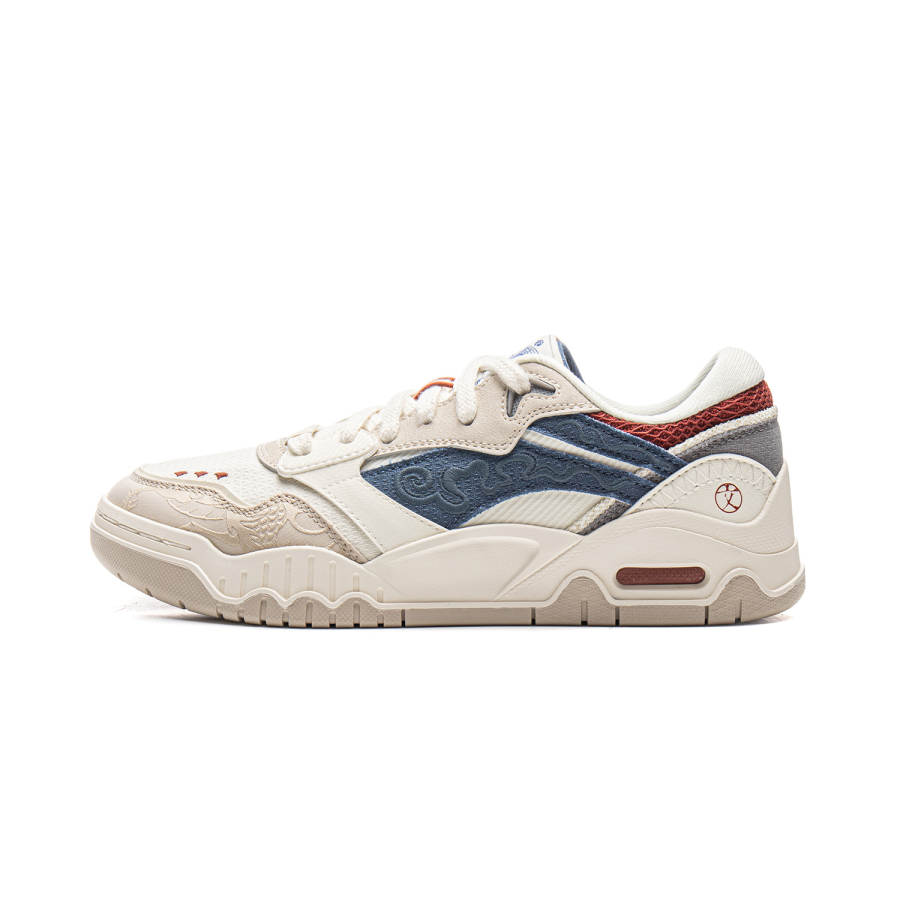 Li-Ning Li Ning Moon White 3 Slip Resistant Cushioning Abrasion Resistant Height Increasing Low top Skateboard Shoes Women's