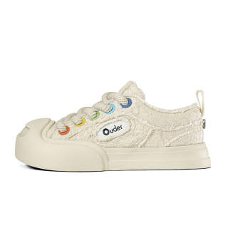 Ouder x NO1 Smiler Height Increasing Low top Skateboard Shoes Unisex White Camellia