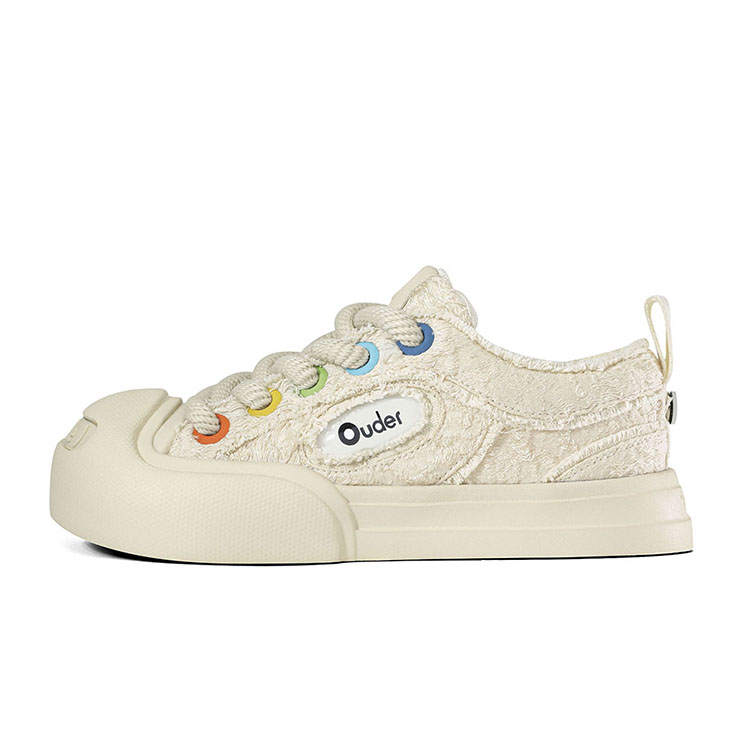 Ouder x NO1 Smiler Height Increasing Low top Skateboard Shoes Unisex White Camellia