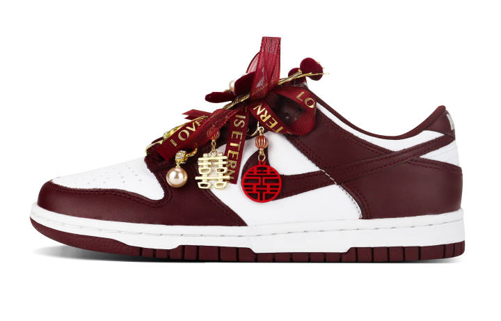 Nike Nike Dunk Abrasion Resistant Lightweight Wear resistant And Lightweight Low top Skateboard Shoes Unisex Burgundy