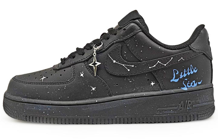 Nike Nike Air Force 1 Coverage Slip Resistant And Abrasion Resistant Low top Skateboard Shoes Unisex Black