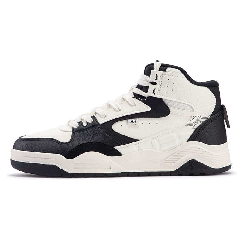 361° Xingran 4 Abrasion Resistant High top Skateboard Shoes Men's White Black