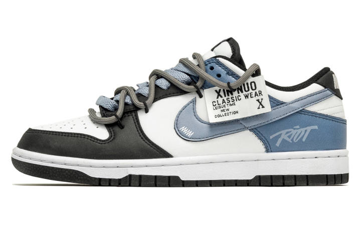 Nike Nike Dunk Six Eight, The Sea Is Silent. Leather Abrasion Resistant Low top Skateboard Shoes Unisex Black Blue