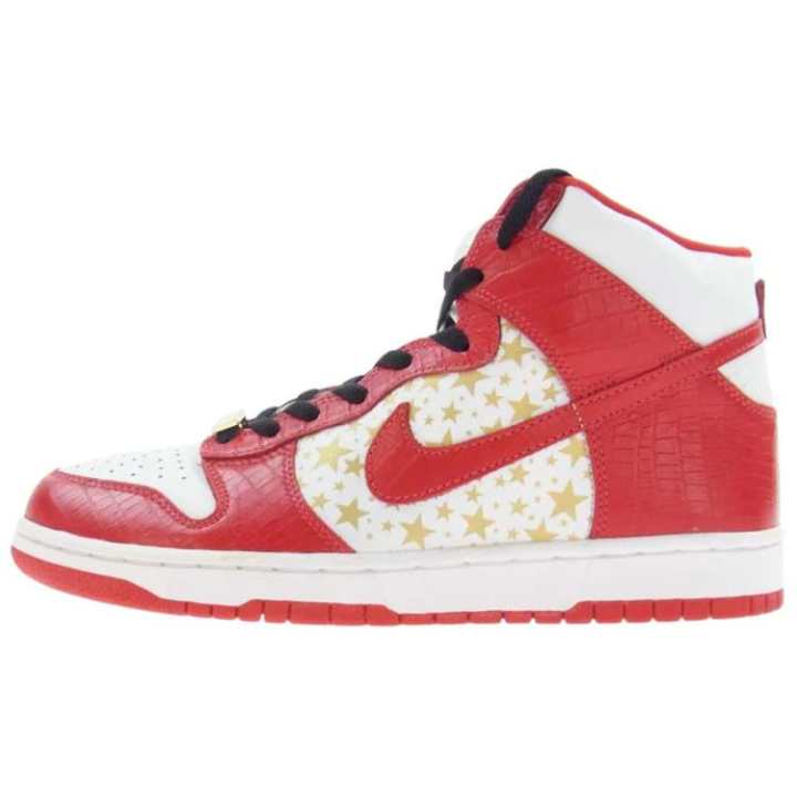 Nike Supreme x Nike Dunk SB Pro SB Slip Resistant Lightweight Non slip Lightweight High top Skateboard Shoes Men's Red