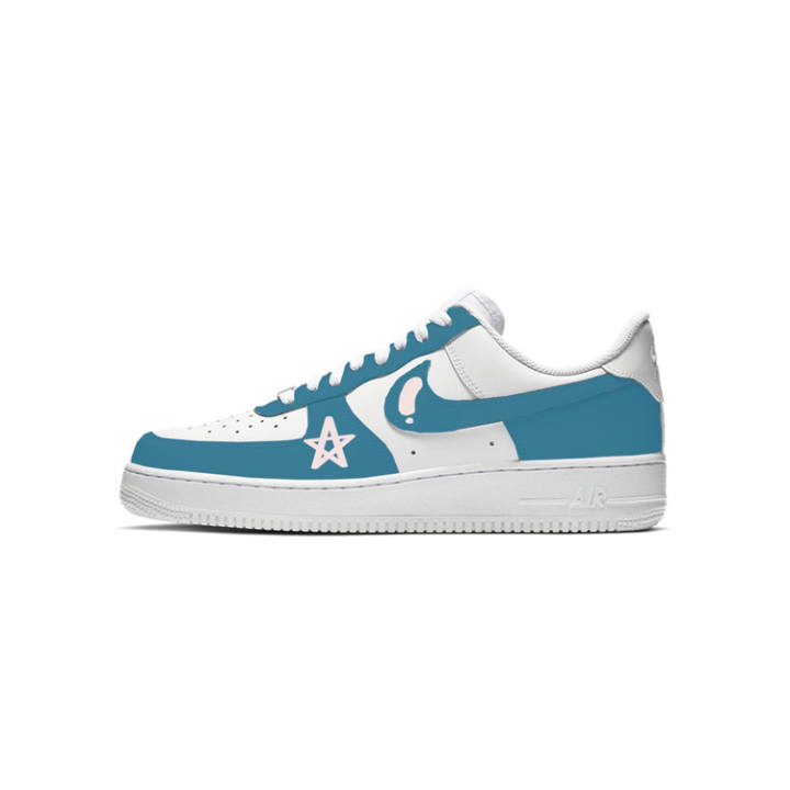 Nike Nike Air Force 1 Galaxy Low top Skateboard Shoes Men's White Blue