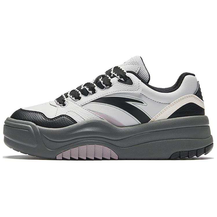 Anta Wave Shoe 2 Breathable Height Increasing Low top Skateboard Shoes Women's Gray Black