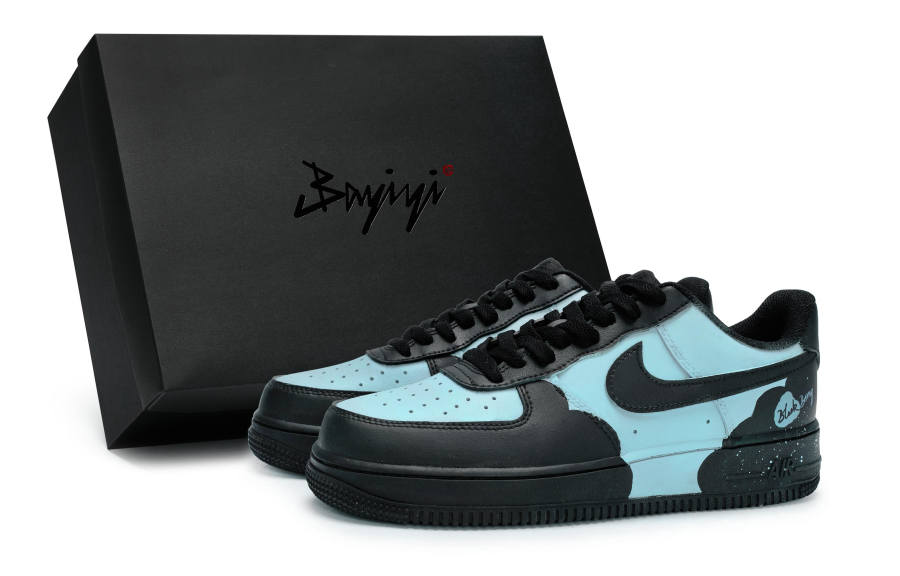 Nike Nike Air Force 1 Quick Dry Low top Skateboard Shoes Unisex Black Blue Purple