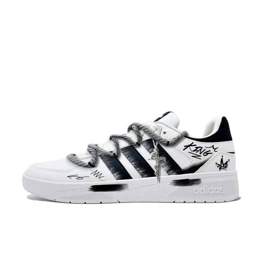 Adidas Neo Courtbeat Great Master Slip Resistant Cushioning Abrasion Resistant Low top Skateboard Shoes Men's Black