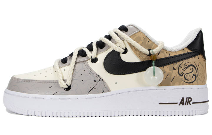 Nike Nike Air Force 1 Low top Skateboard Shoes Men's Gray Brown