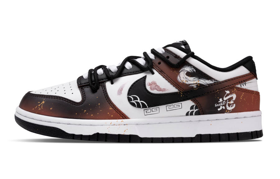 Nike Nike Dunk Serpent Lucky Abrasion Resistant Lightweight Low top Skateboard Shoes Unisex Black Red
