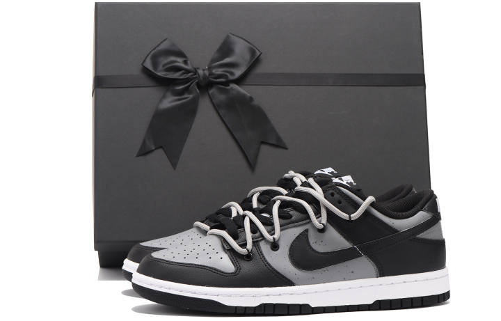Nike Nike Dunk Low Leather Low top Skateboard Shoes Men's Black Gray