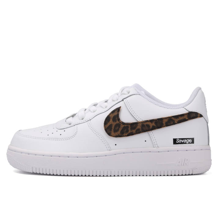 Nike Nike Air Force 1 Leopard Hunter Abrasion Resistant Low top Skateboard Shoes Unisex White