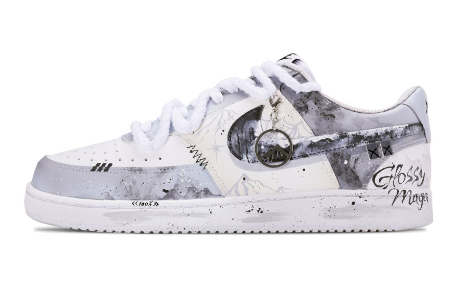 Nike Nike Court Vision Abrasion Resistant Low top Skateboard Shoes Women's Ink Wash Gray White
