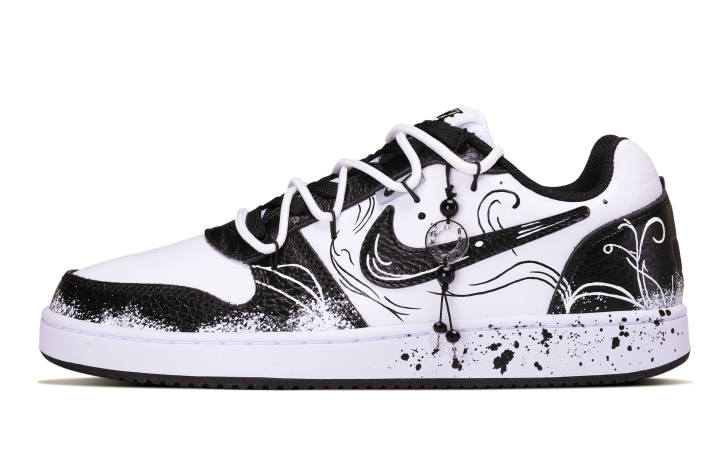 Nike Nike EBERNON Line Etching Declaration Low top Skateboard Shoes Men's Black White