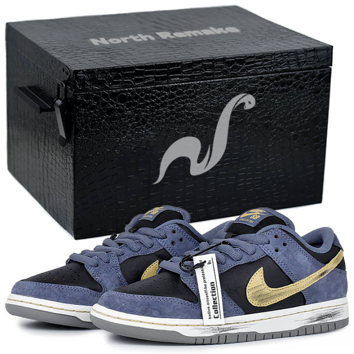 Nike Nike Dunk SB Abrasion Resistant Low top Skateboard Shoes Unisex Dusty Blue Black