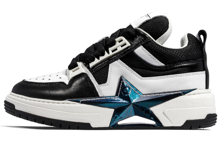 PENTAGONAL HEART Step Star Dream Collection Stars Shoes Low top Skateboard Shoes Unisex Black White