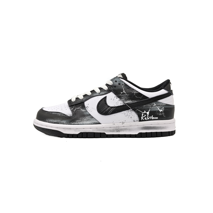 Nike Nike Dunk Thunder And Lightning Abrasion Resistant Abrasion Resistant Low top Skateboard Shoes Women's Black