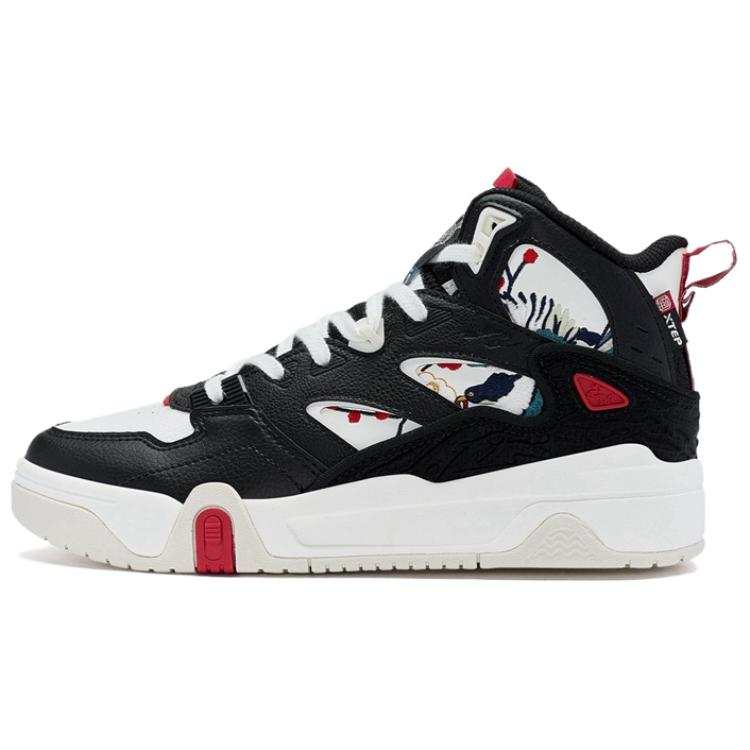 XTEP Spring Festival Collection Lightweight High top Skateboard Shoes Women's Black White Red