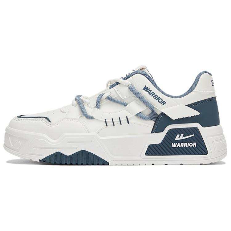 Warrior Slip Resistant Abrasion Resistant Low top Skateboard Shoes Men's Beige Blue