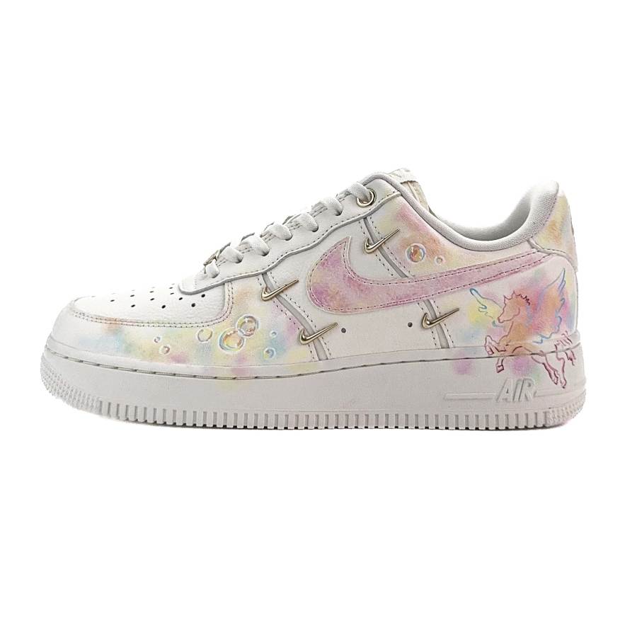 Nike Nike Air Force 1 Dream As A Horse Abrasion Resistant Low top Skateboard Shoes Women's White Gold