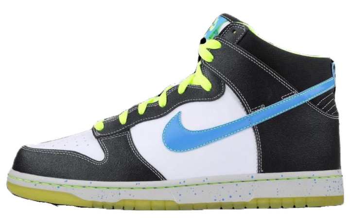 Nike Nike Dunk Slip Resistant Cushioning High top Skateboard Shoes Unisex White Blue Glow In The Dark