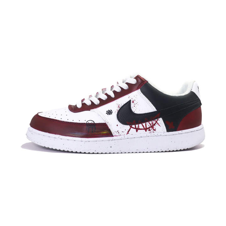 Nike Nike Court Vision 1 Black Flame Crimson Shadow Non slip Lightweight Low top Skateboard Shoes Unisex Red Black