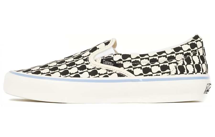 Vans Brain Dead x Vans Slip on LX Checkerboard, Brain Death Low top Skateboard Shoes Unisex Black White