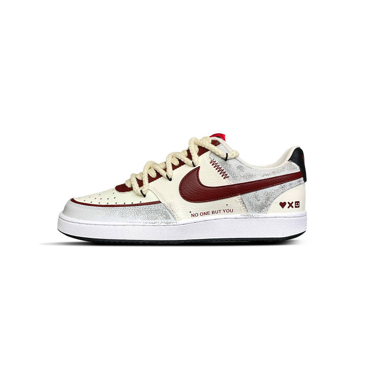 Nike Nike Court Vision 1 Tower Rabbit Cushioning, Wear Resistant Low top Skateboard Shoes Men's Black Red