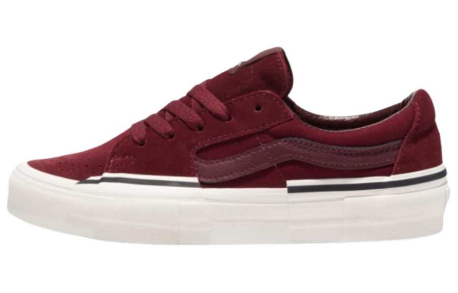 Vans Slip Resistant Abrasion Resistant Low top Skateboard Shoes Unisex Burgundy