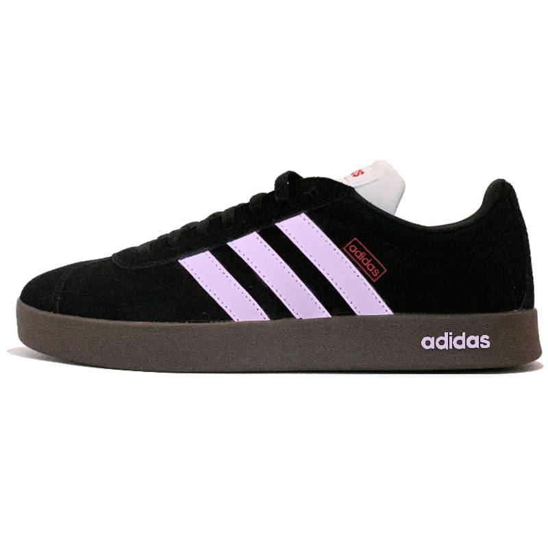 Adidas Adidas VL COURT 2.0 Abrasion Resistant Low top Skateboard Shoes Unisex Black Purple