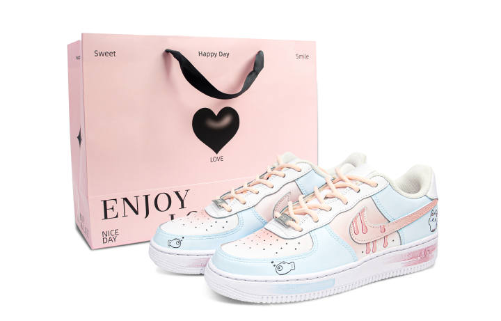 Nike Nike Air Force 1 Slip Resistant Abrasion Resistant Low top Skateboard Shoes Unisex Pink