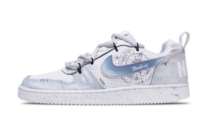 Nike Nike Court Borough Time Guide Leather Abrasion Resistant Low top Skateboard Shoes Men's White Gray