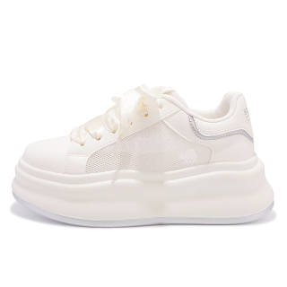 JIONGSEN Abrasion Resistant Slip Resistant Abrasion Resistant Slip Resistant Low top Skateboard Shoes Women's Beige