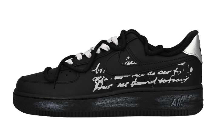 Nike Nike Air Force 1 Slip Resistant Abrasion Resistant Low top Skateboard Shoes Unisex Black