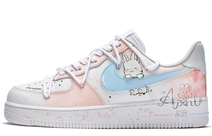 Nike Nike Air Force 1 ADCDAVINCI Custom, Springtime Vigor Slip Resistant Abrasion Resistant Low top Skateboard Shoes Men's