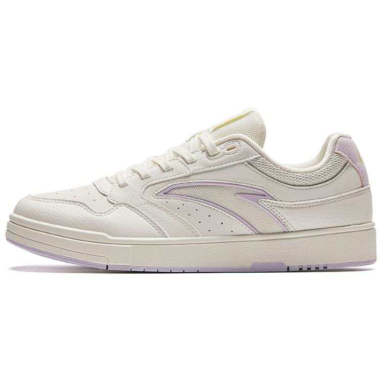 Anta Slip Resistant Cushioning Abrasion Resistant Low top Skateboard Shoes Women's White Purple
