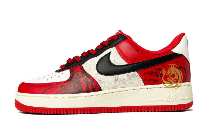 Nike Nike Air Force 1 Thermal Cushioning Low top Skateboard Shoes Unisex Red Gold