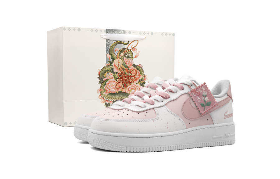 Nike Nike Air Force 1 Sunset Abrasion Resistant Abrasion Resistant Low top Skateboard Shoes Women's Pink White