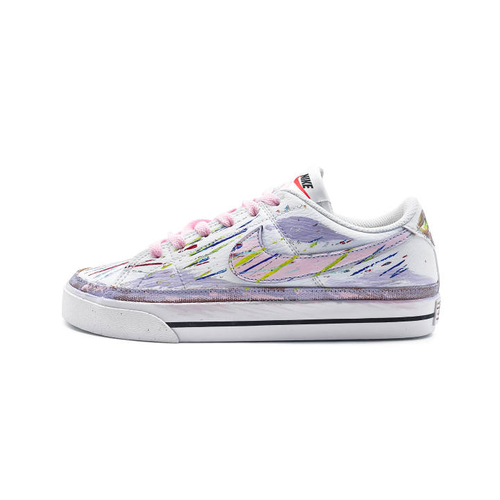 Nike Nike Court Legacy Rainbow Pink Heart Coverage Abrasion Resistant Low top Skateboard Shoes Unisex Pink Purple
