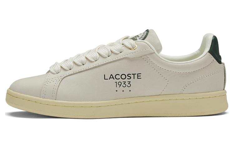 LACOSTE Cow Leather Low top Skateboard Shoes Women's Ecru Light Yellow