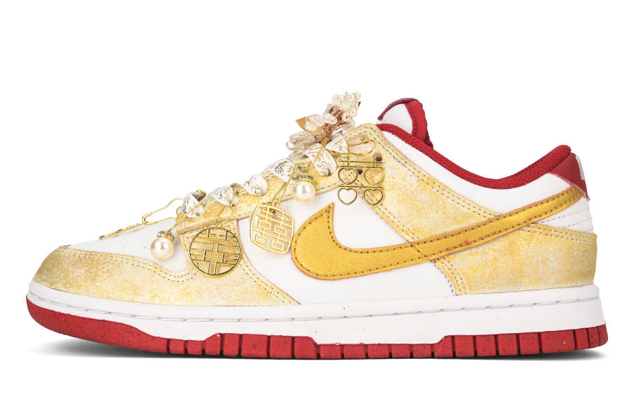 Nike Nike Dunk Zhu Xuan Gold No Abrasion Resistant Low top Skateboard Shoes Unisex