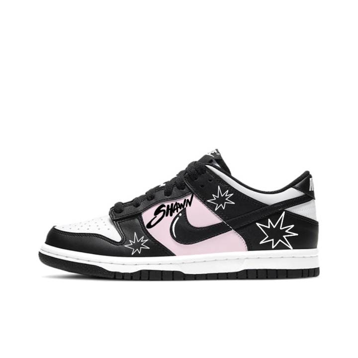 Nike Nike Dunk SB Love's Sparkle Leather Comfortable Abrasion Resistant Low top Skateboard Shoes Unisex Black Pink