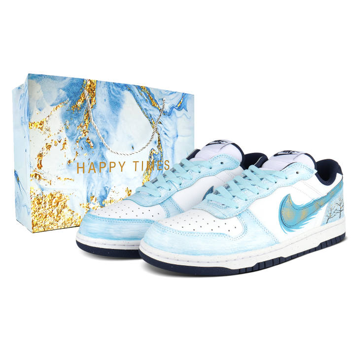 Nike Nike Big Cushioning Abrasion Resistant Low top Skateboard Shoes Unisex Blue White