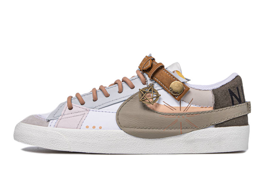 Nike Nike Blazer '77 Jumbo Leather Quick Dry Balance Lightweight Low top Skateboard Shoes Women's Orange Brown Beige