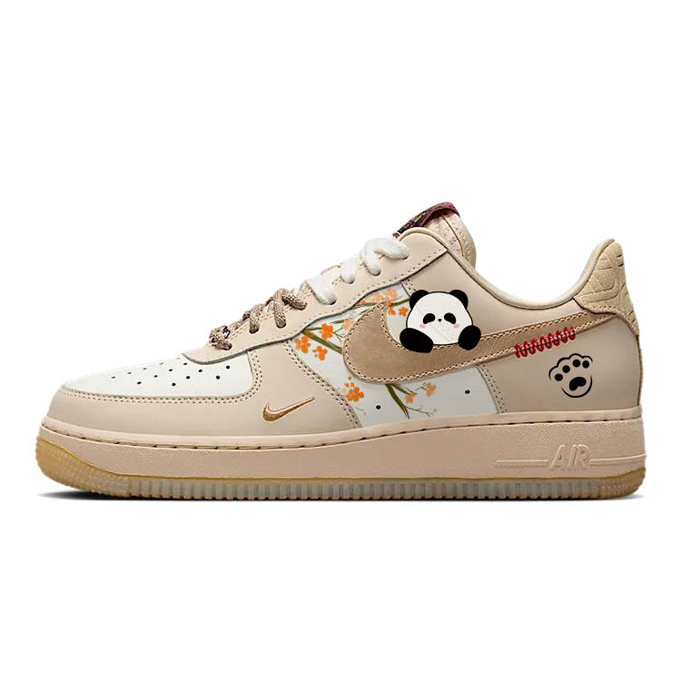 Nike Nike Air Force 1 Slip Resistant Cushioning Abrasion Resistant Breathable Low top Skateboard Shoes Women's Brown
